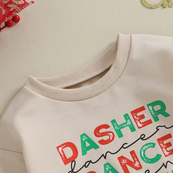 бебе Коледа гащеризон мода дълъг ръкав писмо печат боди новородено зимен Playsuit