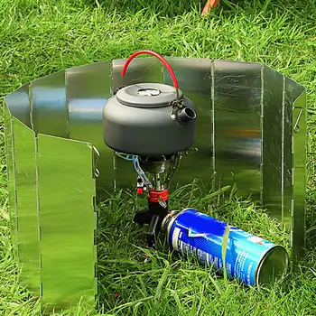 1 Комплект Удобен открит къмпинг печка Ветробран Печка Предно стъкло Устойчив на износване Подобряване на ефективността на горене