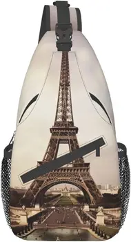 Айфеловата кула печат кръст гърдите чанта Crossbody раница прашка рамо чанта пътуване туризъм daypack колоездене чанта