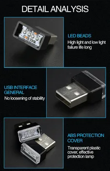 NEW HOT Car LED декоративна лампа USB светлина за dacia dokker fiat punto аксесоари smart 451 fortwo mk7 lada priora mitsubishi