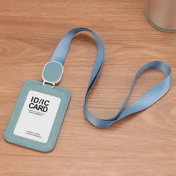 Card Cover Прозрачен държач за лична карта Прозрачен дизайн ID значка притежател с трайни ремък прибиращ се макара за работа на открито