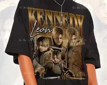 Leon S. Kennedy риза реколта тениска унисекс тениска мека дишаща