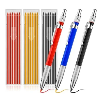 Заваръчен молив с кръгъл оловен комплект Метален заваръчен маркерен комплект за тръбни съединения, заварчици, стоманена конструкция, дърводелство