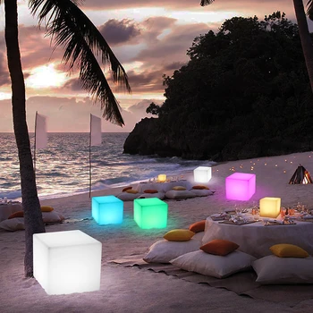  LED светещи мебели светлинен куб открит светлинен пейка бар малка маса светлина парк слънчева пейзаж светлина бар стол