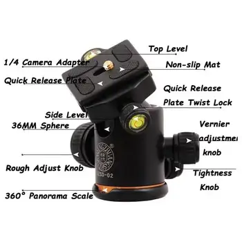 1 бр. Панорамна сферична глава SLR камера Track Photography Pan камера камера Fine 360 аксесоари Наклон тунинг степен Preci H3V0