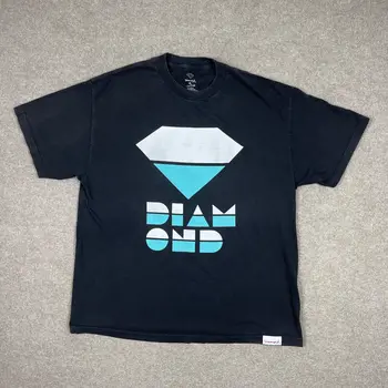 Diamond Supply T Shirt Mens Size XL Черно лого с къс ръкав Скейтборд Възрастни