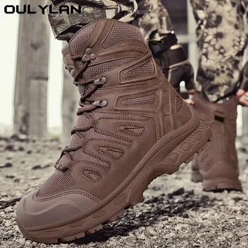 Non Slip Warm Lightweight Shoes High Top Desert Boots Men Tactical Boots Durable Training Shoes Sports Climbing Ankle Boots