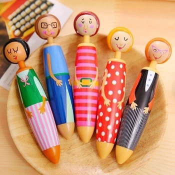 5 бр. Сладък Kawaii кукла канцеларски писалка химикалка творчески топка писалки за деца писане ученици деца училище подарък