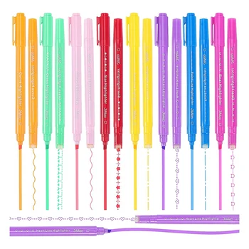 16 бр. Крива Маркери Pen Dual Tip маркери Pen Highlighters комплект с 8 различни криви за оцветяване, за деца