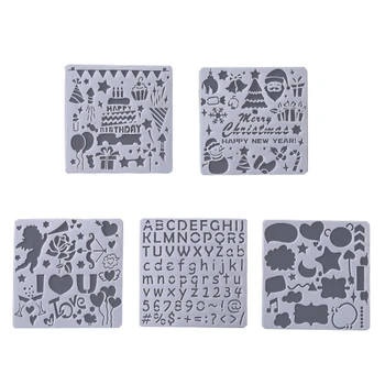 Опаковка от 5 шаблона за шаблони за коледна живопис за многократна употреба DIY шаблони за рисуване