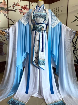Аниме Тиен Гуан Ci Fu Xie Lian косплей костюм бял ханфу ши мей Шен Qingxuan Шен Ланджоу облекло фантазия парти рокля