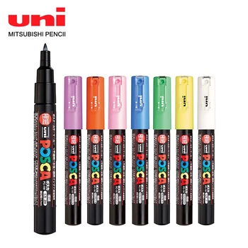 японски UNI POSCA акрилна маркер писалка PC-1M / 3M 5M POP плакат на водна основа писалка 0.7 графити 2.5mm живопис дете маркирайте писалка комплект