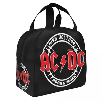 AC DC изолирани чанти за обяд Голям хеви метъл рок музика храна контейнер термична чанта голяма пазарска кутия за обяд работа пътуване момиче момче