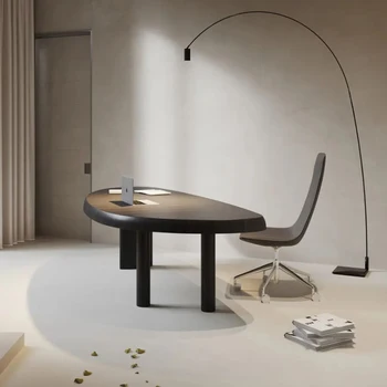 Nordic Wood Solid Desk Table Неправилни идеи Модерен минималистичен изпълнителен офис бюро дизайнер Меса Орденадор Мебели за къщи