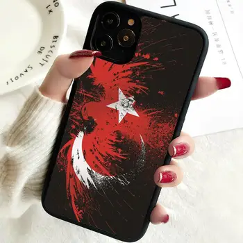 5 5S SE 2020 Калъф за телефон за iPhone 6 6S 7 8 PLUS X XS XR 11 12 13 MINI 14 PRO MAX Каучукови силиконови червени звездни знамена Турция