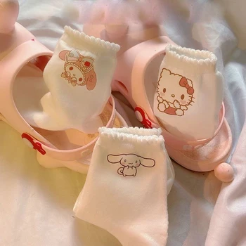 3бр Sanrio Kawaii Hello Kitty Socks My Melody Cinnamoroll Cartoon Summer Socks for Women Ins All-match Jk Lolita Mid Tube Socks