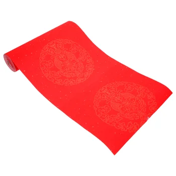 1 ролка червена хартия пролетен фестивал куплети превъртане червен ориз хартия китайски празна хартия