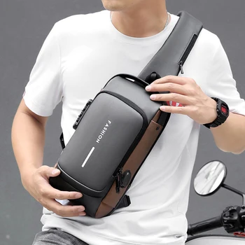 Password Lock Anti-theft Men's Chest Bag Leisure Sports Backpack One Shoulder Crossbody Bags Motorcycle Package Dropshipping Top
