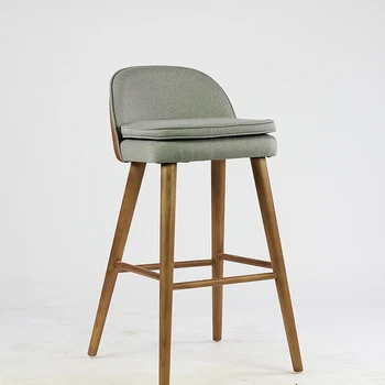Висококачествена закуска дървени бар столове тапицирани тъкани облегалка на седалката брояч бар стол столове за кухня