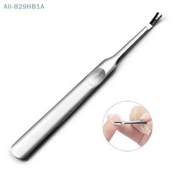 1Pc Cuticle Pusher Professional неръждаема стомана нокти кожички отстраняване калус мъртва кожа вилица нокти маникюр педикюр инструменти