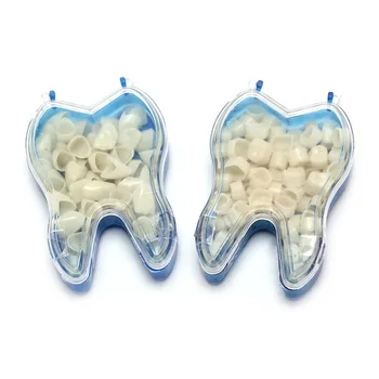 50Pcs / Box Стоматологични коронки Смола Реалистични зъбни коронки Порцелан Временни зъби Корона Орално избелване на зъби Предна моларна корона