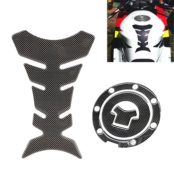 Motorcyle резервоар за гориво капак стикер 3D въглеродни влакна резервоар протектор рибена кост форма Decal за Honda Kawasaki Suzuki Yamaha KTM