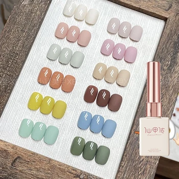 Популярен цвят лепило за нокти лесно разтегателен магазин за нокти Приложима крем текстура Macaron мода цвят нокти изкуство лак за нокти