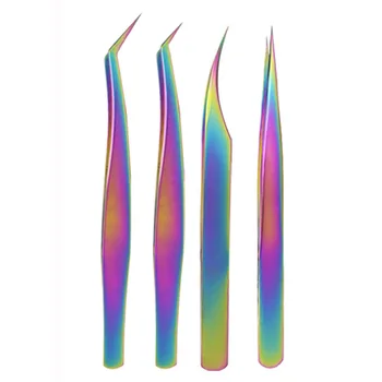1бр Обем Пинсети за удължаване на мигли Инструменти за красота Персонализирани многоцветни пинсети за мигли
