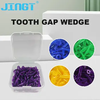 JINGT Зъбни клинове Зъбна междина Стоматологично възстановяване Инструмент за спомагателен материал Перфориран цветен безвреден пластмасов клинове за запълване на празнини