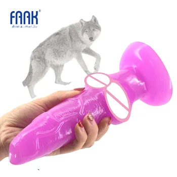 FAAk Голямо животно куче вибратор завързани всмукване чаша вълк пенис секс играчки за жени възрастни евтини секс продукт анален щепсел лесбийки флирт магазин