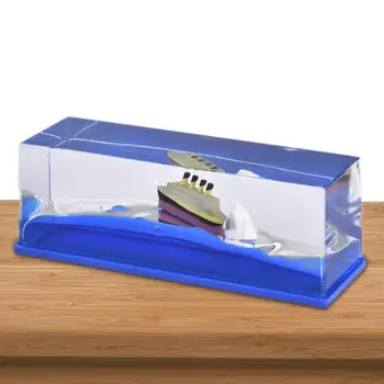 Fluid Drift бутилка екологичен акрилен круизен кораб течност модел непотопяем Титаник за офис десктоп спалня хол