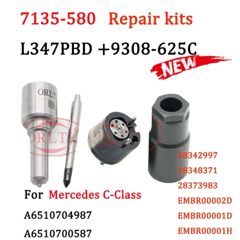 ORLTL 7135-580 Комплекти за ремонт на дизелови инжектори Дюза H347 Клапан 9308-625C за Delphi A6510704987 EMBR00002D EMBR00001D 28342997