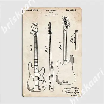  прецизна бас китара нас патент изкуство метал знак клуб стена реколта гараж декорация калай знак плакат