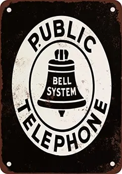 Unoopler Bell система обществен телефон реколта поглед възпроизвеждане метален калай знак 8X12 инча