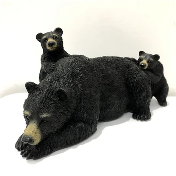 Градина черна мечка орнамент скулптура симулация животински декорация смола мечки домашни занаяти