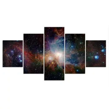 5Pcs Star Space Universe Galaxy Decor Pictures Canvas Paintings Wall HD Print No Framed Room Decor 5 Pieces Art Poster