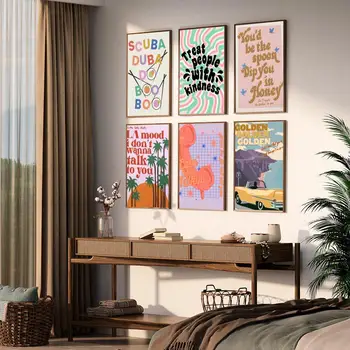 1PC Харис стилове текстове на песни изкуство ретро печат плакат хартия водоустойчив HD стикер спалня вход Начало хол бар стена декор