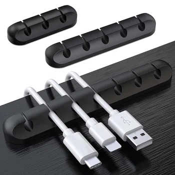 Самозалепващи кабелни клипове Многофункционално навиване на кабели Настолно USB зарядно устройство за данни Държач за линия за данни Обвит кабел Офис организатори