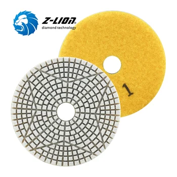 Z-LION 3PCS 4Inch мокър диамант 3 стъпка полиране подложки за гранит мрамор камък шлифовъчен диск