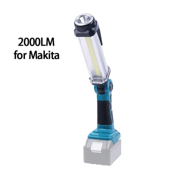 LED работна светлина за Makita 14.4V-18V литиева батерия 2000LM USB фенерче Ново преносимо LED фенерче