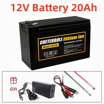  Нова 12V батерия 18650 Батерия 18650 Литиева батерия Акумулаторна батерия Слънчева батерия за съхранение Електрическо осветление със зарядно устройство