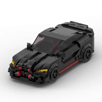 MOC M4 Шампиони по скорост Черно и сиво Супер спортни автомобили Строителни блокове Тухли Комплект Детски играчки Подаръци за момчета Сглобяване на тухли Играчки