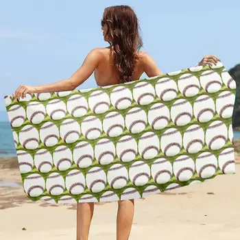 Кърпа за плуване Сгъваема къмпинг кърпа Бейзболна печатна микрофибърна плажна кърпа