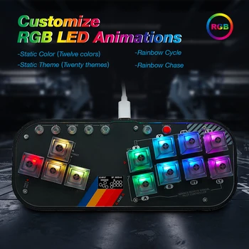 Мини HitBox бойна дъска V3 SOCD аркадна стик клавиатура с Cherry MX RGB превключвател за компютър Android PS4 Misterfpga
