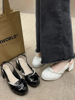 Pearl сандали ясни токчета комфортни обувки за жени костюм женски бежов 2023 лято против хлъзгане катарама Espadrilles платформа блок