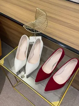 Жена Секси високи токчета обувки дантела нагоре сандали дами заострени помпи плитка уста приплъзване на crossdressers Fine Casual булчински злато Afr