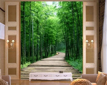 Beibehang 3D тапети декоративна живопис 3D мистериозна ясна бамбукова горска пътека вход пътека пътека фон стенописи тапети 3 d