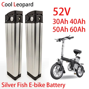  Нова 52V 30Ah 40Ah 50Ah 60Ah литиева батерия, за сребърна риба стил електрическа велосипедна батерия с алуминиев калъф против кражба заключване