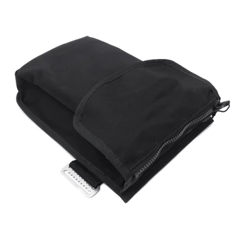 1 бр. Техническа чанта за съхранение за гмуркане Черен метал + кърпа Прикрепете към крака BCD Регулируема Swater Спорт водолазно оборудване