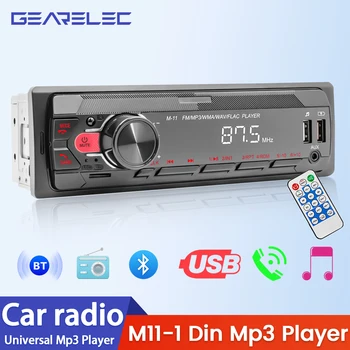 Gearelec 1 Din Car Radio BT Autoradio TF стерео 12V MP3 плейър AUX-IN FM USB аудио стерео In-dash радио за универсален PK JSD520